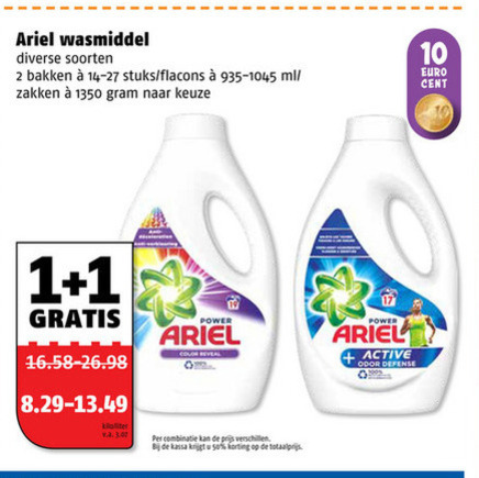 Ariel   wasmiddel folder aanbieding bij  Poiesz - details