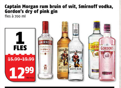 Smirnoff   rum, gin folder aanbieding bij  Poiesz - details