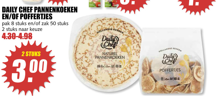 Daily Chef   poffertjes, pannenkoek folder aanbieding bij  MCD Supermarkt Basis - details