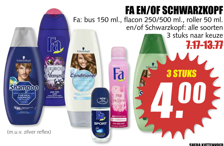 Schwarzkopf   douchegel, deodorant folder aanbieding bij  MCD Supermarkt Basis - details