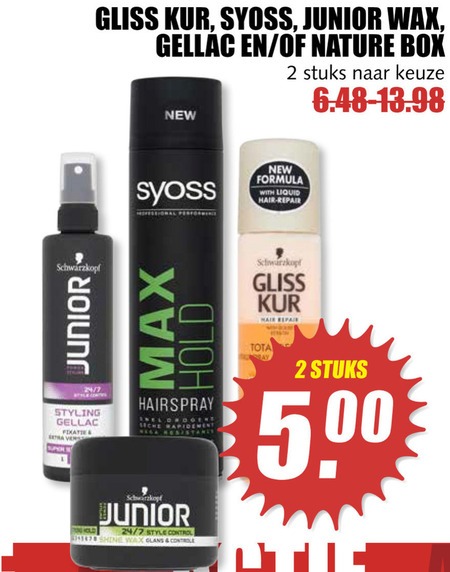 Syoss   haargel, hairspray folder aanbieding bij  MCD Supermarkt Basis - details