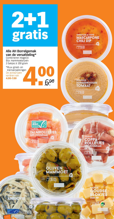 Albert Heijn Huismerk   roomkaas, tapas folder aanbieding bij  Albert Heijn - details