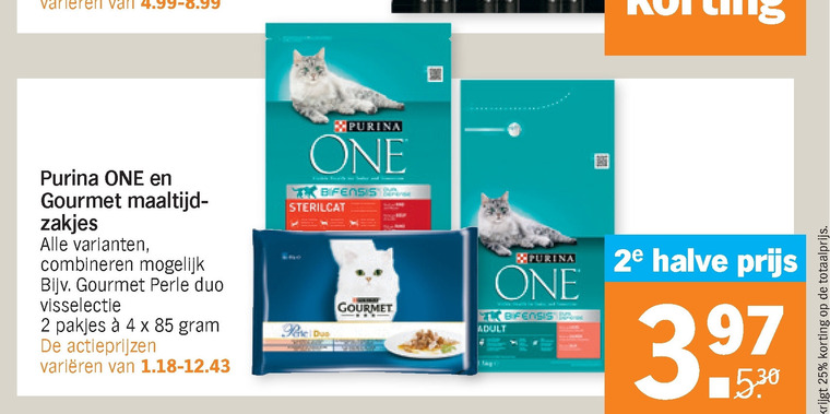 One   kattenvoer folder aanbieding bij  Albert Heijn - details