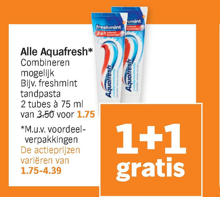 Aquafresh   tandpasta folder aanbieding bij  Albert Heijn - details