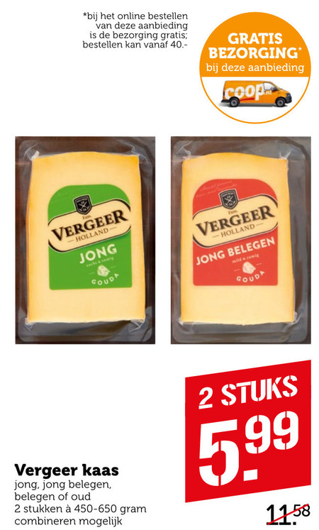 Vergeer   kaas folder aanbieding bij  Coop - details