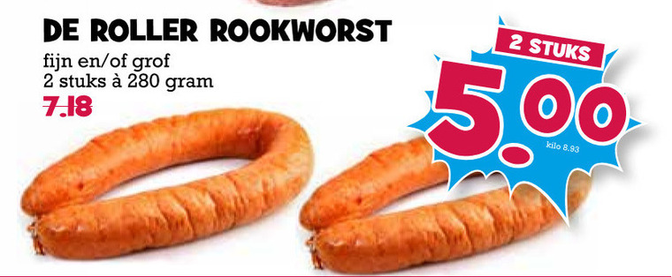 De Roller   rookworst folder aanbieding bij  Boons Markt - details