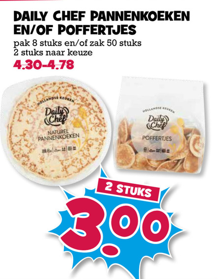 Daily Chef   pannenkoek, poffertjes folder aanbieding bij  Boons Markt - details