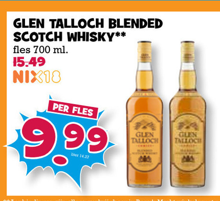 Glen Talloch   whisky folder aanbieding bij  Boons Markt - details