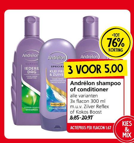 Andrelon   conditioner, shampoo folder aanbieding bij  Jan Linders - details