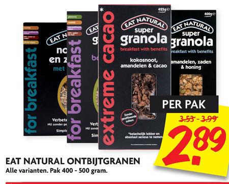 Eat Natural   cereals folder aanbieding bij  Dekamarkt - details