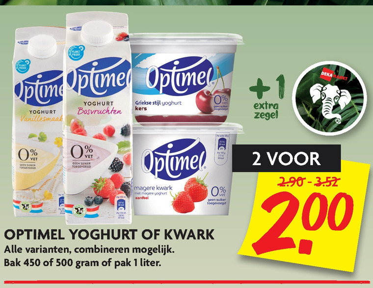 Optimel   vruchtenyoghurt, kwark folder aanbieding bij  Dekamarkt - details