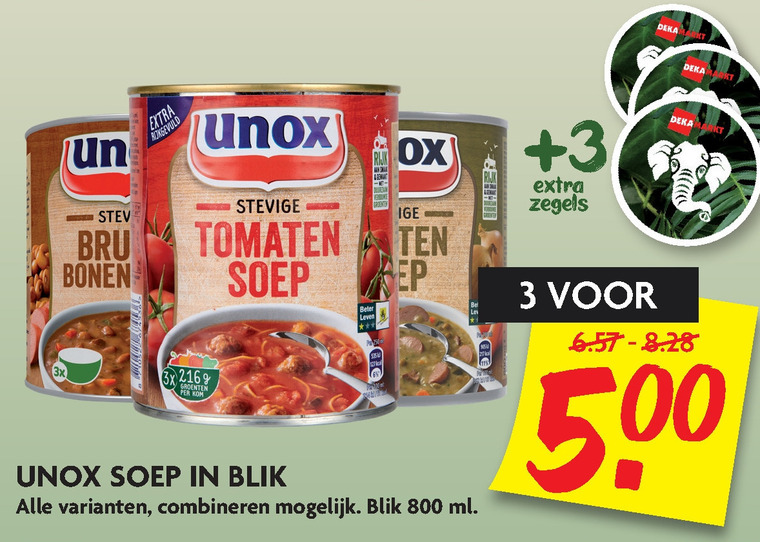 Unox   soep folder aanbieding bij  Dekamarkt - details