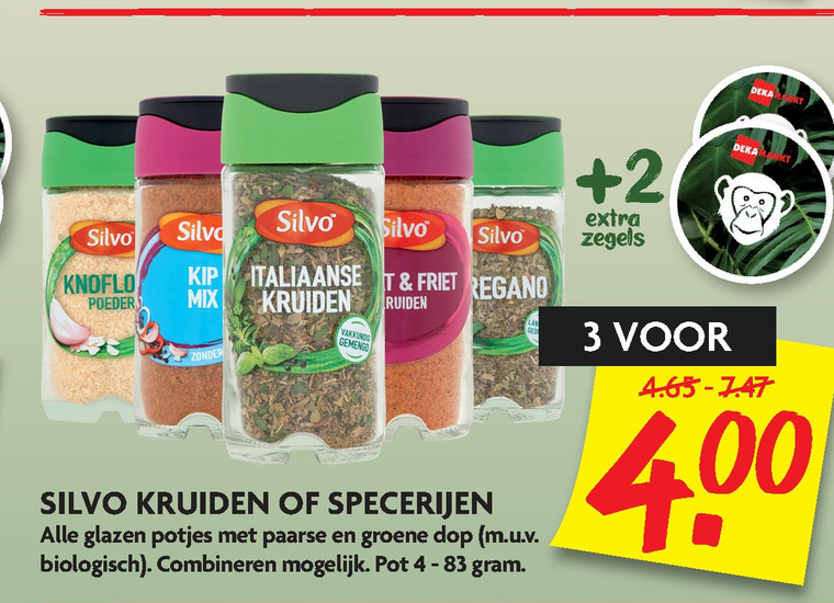 Silvo   kruiden folder aanbieding bij  Dekamarkt - details