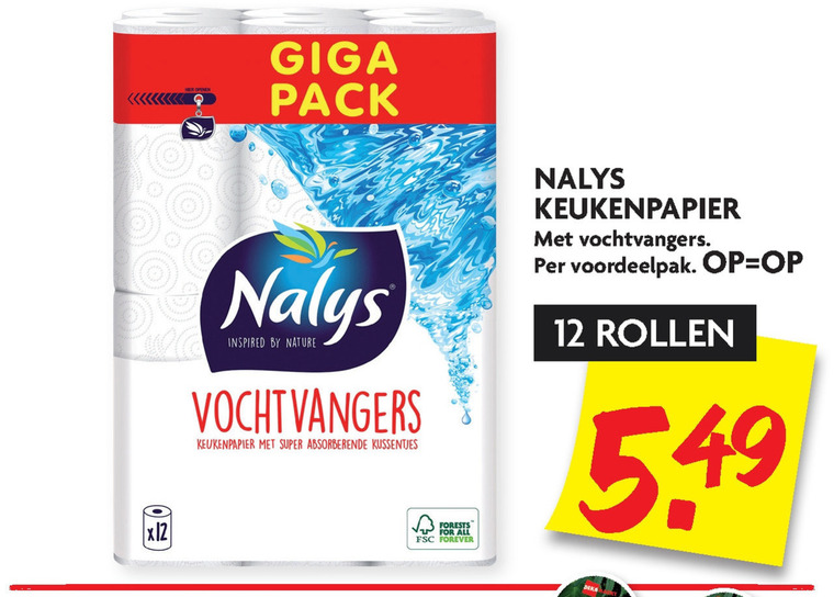 Nalys   keukenpapier folder aanbieding bij  Dekamarkt - details