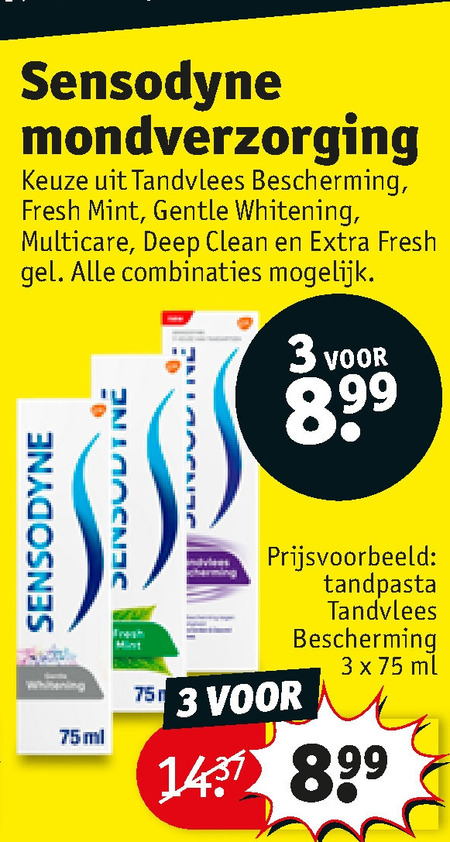 Sensodyne   tandpasta folder aanbieding bij  Kruidvat - details