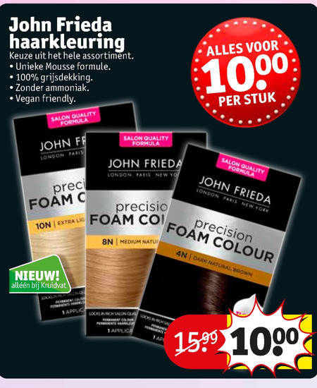 John Frieda   haarkleuring folder aanbieding bij  Kruidvat - details