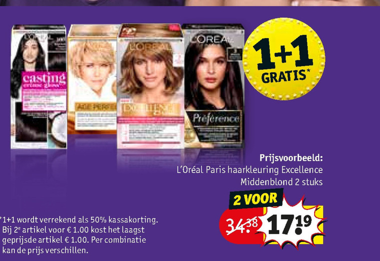 Excellence   haarkleuring folder aanbieding bij  Kruidvat - details