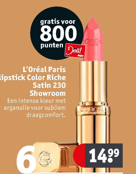 L Oreal   lipstick folder aanbieding bij  Kruidvat - details