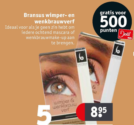 Bransus   wenkbrauwpoeder, wimperverf folder aanbieding bij  Kruidvat - details