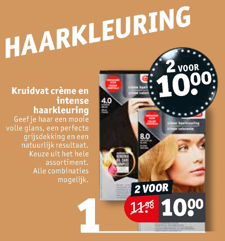 Kruidvat Huismerk   haarkleuring folder aanbieding bij  Kruidvat - details