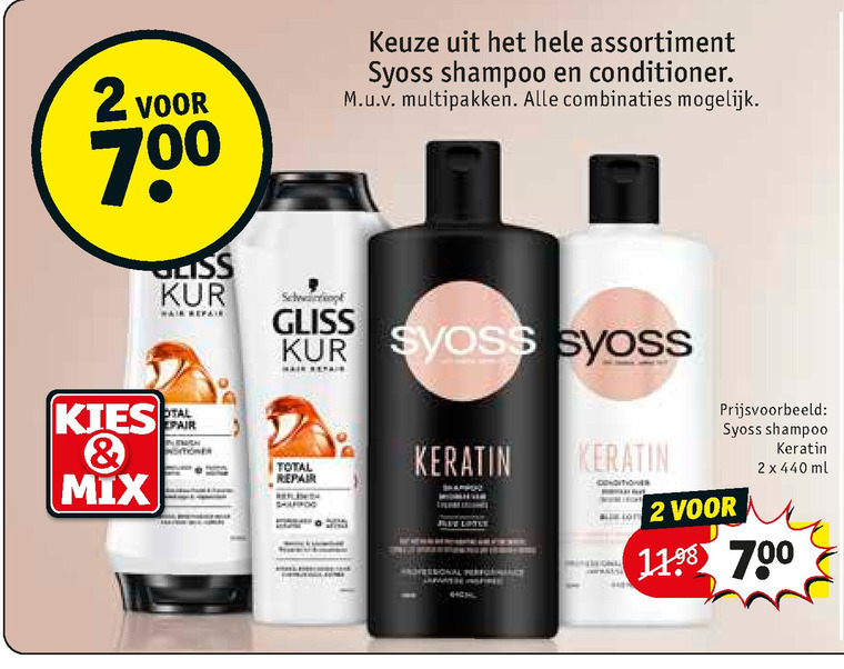 Syoss   conditioner, shampoo folder aanbieding bij  Kruidvat - details