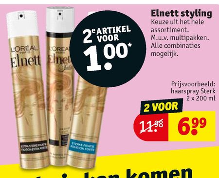 Elnett   hairspray folder aanbieding bij  Kruidvat - details