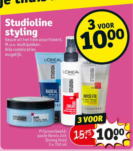 Studio Line   haargel, hairspray folder aanbieding bij  Kruidvat - details