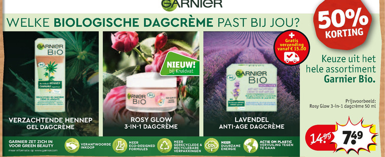 Garnier bio   dagcreme folder aanbieding bij  Kruidvat - details