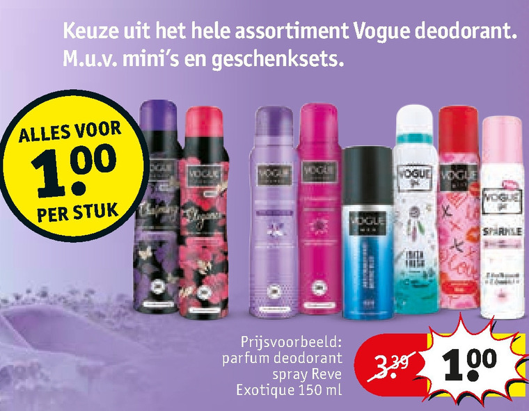 Vogue   deodorant folder aanbieding bij  Kruidvat - details