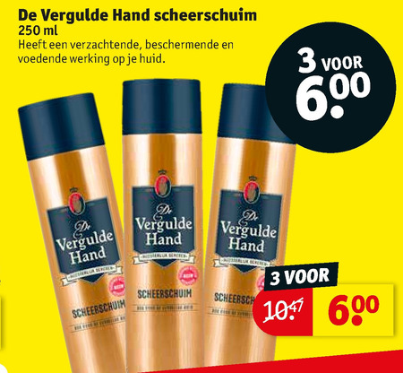 De Vergulde Hand   scheerschuim folder aanbieding bij  Kruidvat - details