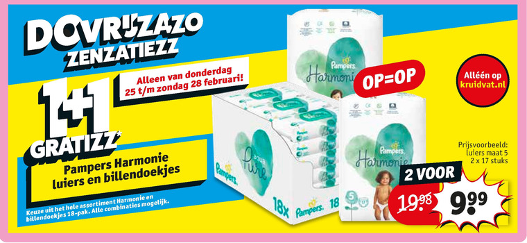 Pampers   billendoekjes, luiers folder aanbieding bij  Kruidvat - details