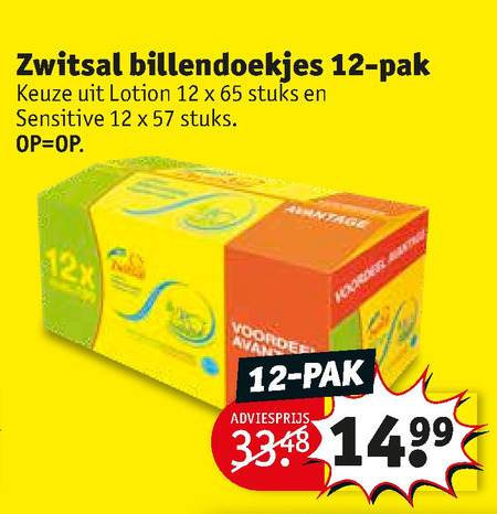 Zwitsal   billendoekjes folder aanbieding bij  Kruidvat - details