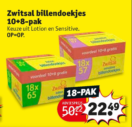 Zwitsal   billendoekjes folder aanbieding bij  Kruidvat - details