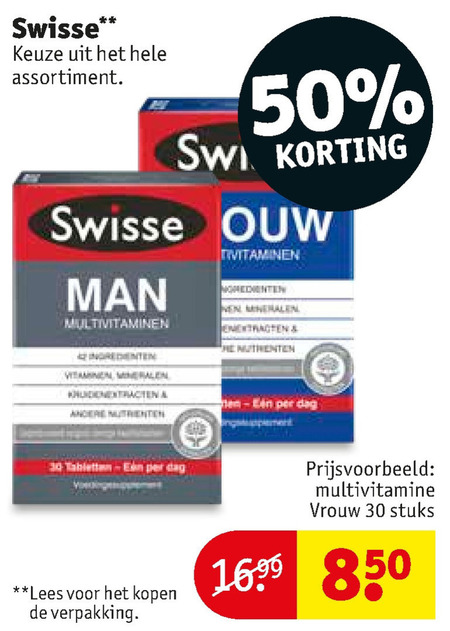 Swisse   multivitaminen folder aanbieding bij  Kruidvat - details