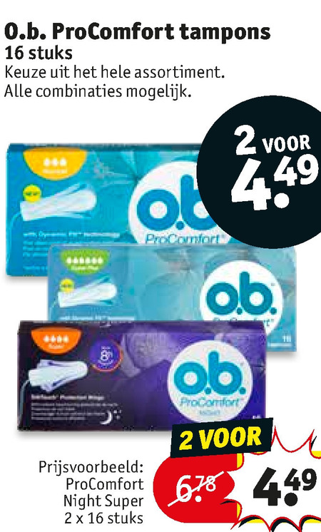 O.B.   tampons folder aanbieding bij  Kruidvat - details