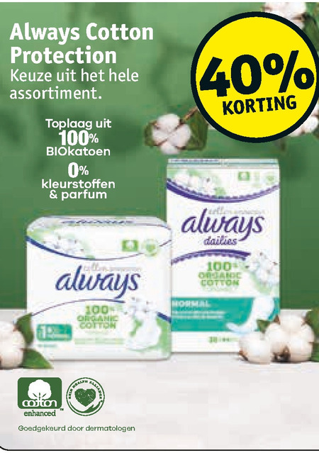 Always   inlegkruisjes, maandverband folder aanbieding bij  Kruidvat - details