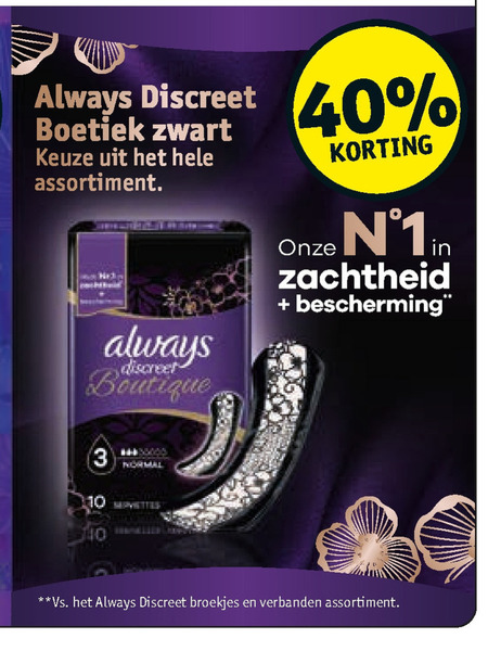 Always   incontinentieverband folder aanbieding bij  Kruidvat - details