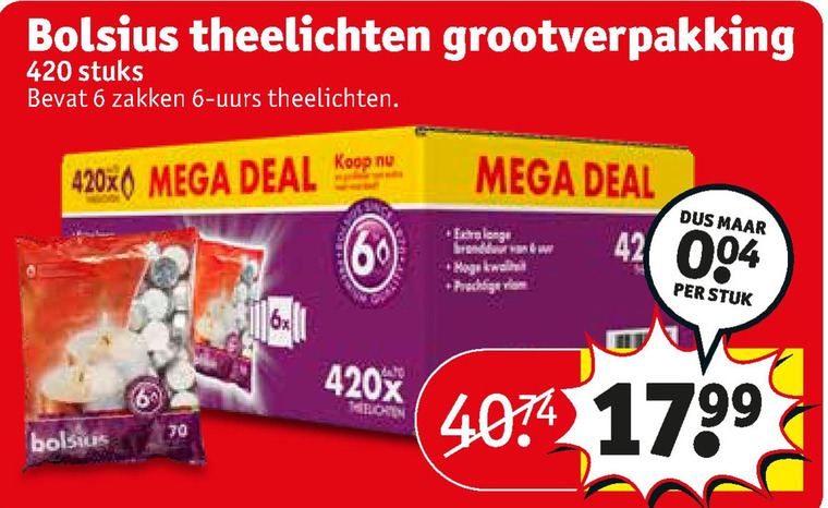 Bolsius   theelicht folder aanbieding bij  Kruidvat - details