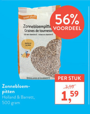 Holland and Barrett   zonnebloempitten folder aanbieding bij  Holland & Barrett - details