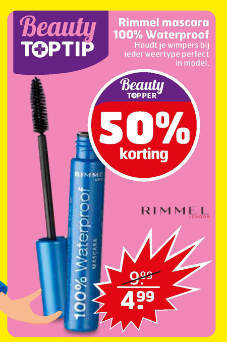 Rimmel   mascara folder aanbieding bij  Trekpleister - details