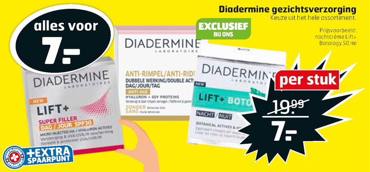 Diadermine   nachtcreme, dagcreme folder aanbieding bij  Trekpleister - details