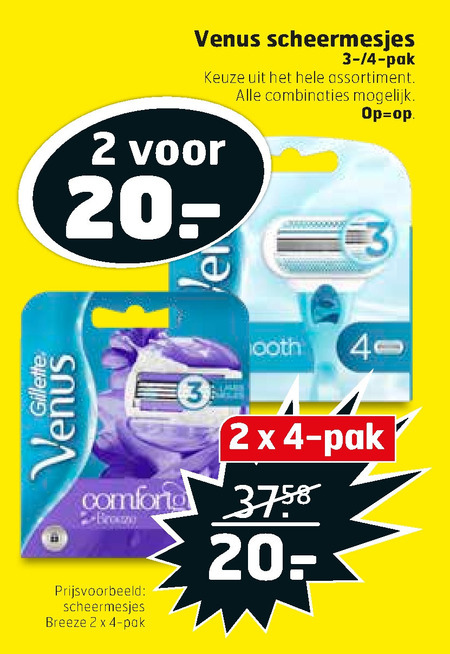 Gillette Venus   dames scheermesje folder aanbieding bij  Trekpleister - details