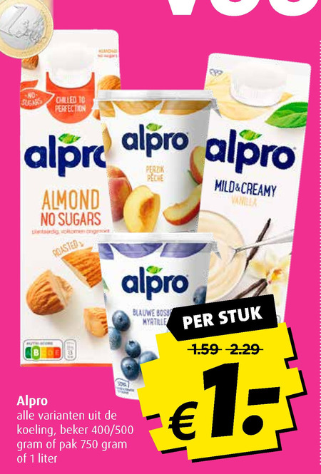 Alpro   soja zuivel, soja melk folder aanbieding bij  Boni - details