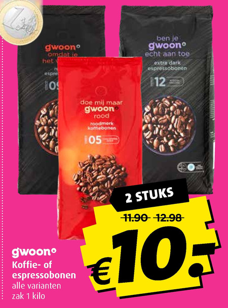 Gwoon   koffiebonen folder aanbieding bij  Boni - details