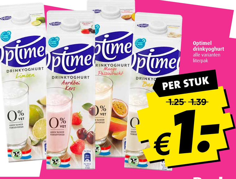 Optimel   drinkyoghurt folder aanbieding bij  Boni - details