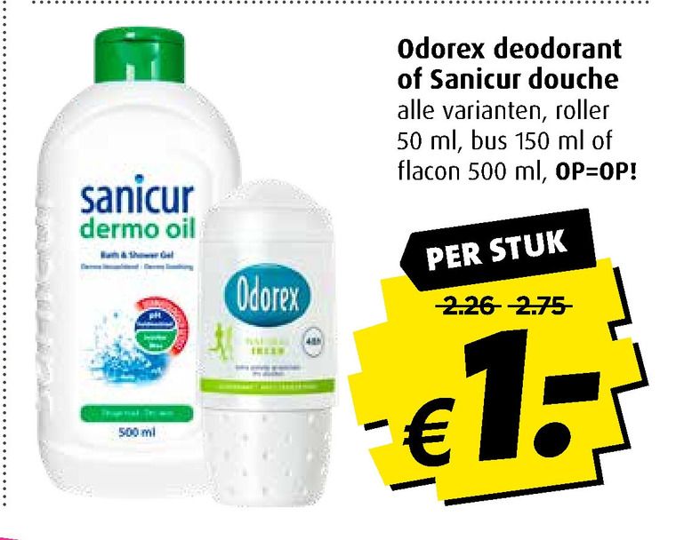 Odorex   douchegel, deodorant folder aanbieding bij  Boni - details