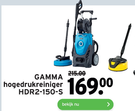 Gamma hogedrukreiniger folder aanbieding bij Gamma -