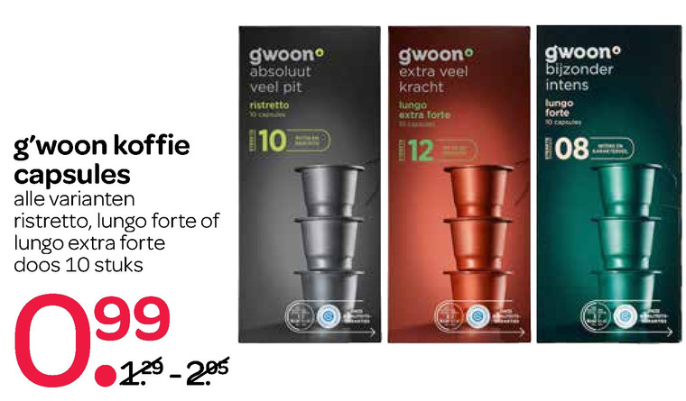 Gwoon   koffiecups folder aanbieding bij  Spar - details