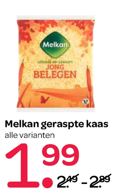 Melkan   geraspte kaas folder aanbieding bij  Spar - details