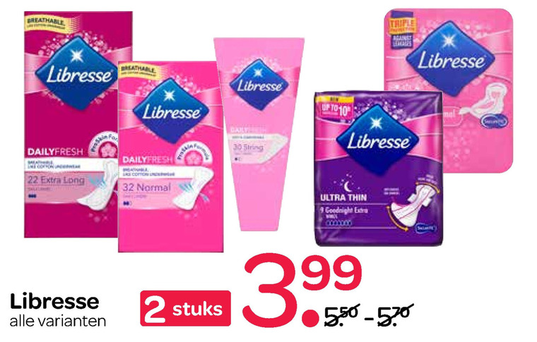 Libresse   inlegkruisjes, maandverband folder aanbieding bij  Spar - details